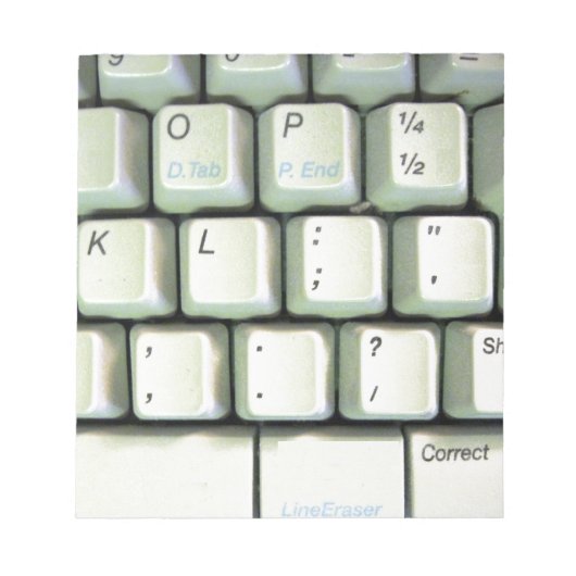 Tastatur für Schreibmaschine Notizblock (Vorderseite)