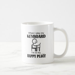 Tastatur-glücklicher Platz Kaffeetasse