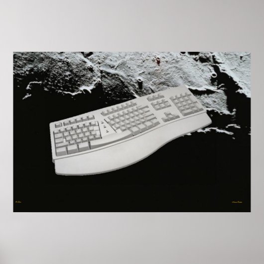 Tastatur in Weltraumplakat Poster (Vorne)