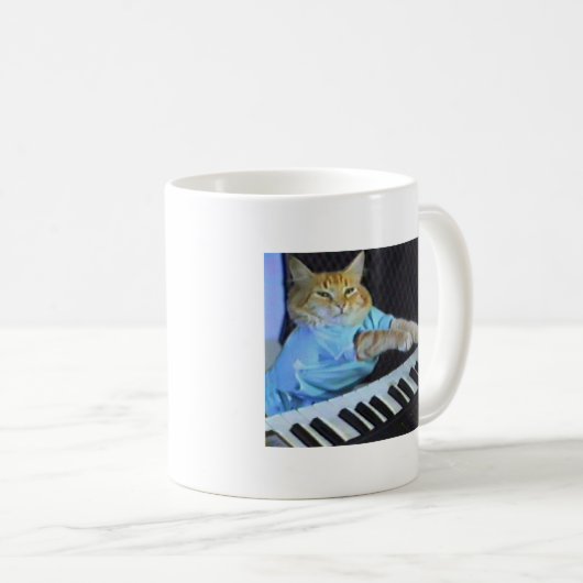 Tastatur-Katze Coffe Tasse! Kaffeetasse (VorderseiteRechts)