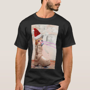 Tastatur-Katze WEIHNACHTSMANNMÜTZE im KRASSEN T-Shirt