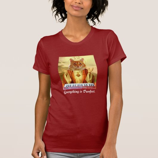 Tastatur Katzen-Kirchendamen-Shirt T-Shirt (Vorderseite)