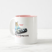 Tastatur-Katzen-Vorlagen-Tasse Zweifarbige Tasse (Vorderseite Links)