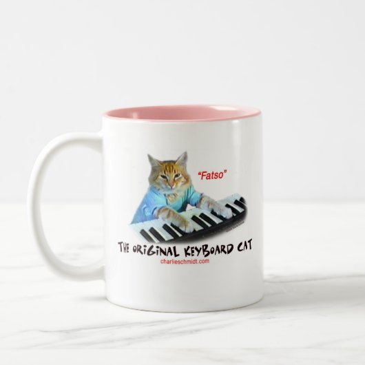 Tastatur-Katzen-Vorlagen-Tasse Zweifarbige Tasse (Links)