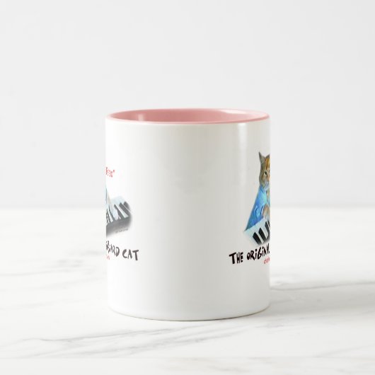 Tastatur-Katzen-Vorlagen-Tasse Zweifarbige Tasse (Mittel)
