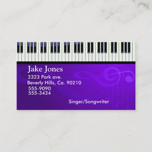 Tastatur-Klavier-Couturen Visitenkarte (Vorderseite)