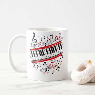 Tastatur Klavier Kunst "Tastatur Noten" Musiker Kaffeetasse