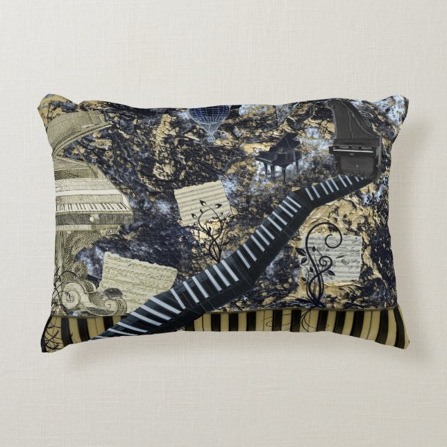 Tastatur-Landschaft Zierkissen (Vorderseite)