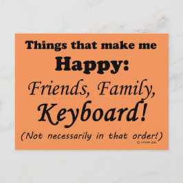Tastatur macht mich glücklich postkarte