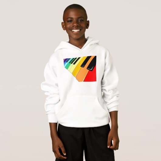 Tastatur-Musik-Party-Farben Hoodie (Vorne ganz)