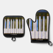 Tastatur Ofenhandschuh & Topflappen-Set (Vorderseite)