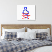 Tastatur-Player-Stick Kontur rot blau Ausschnitt Leinwanddruck (Insitu (Schlafzimmer))