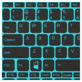 Tastatur, Rückseite blau Stoff (Nahaufnahme)
