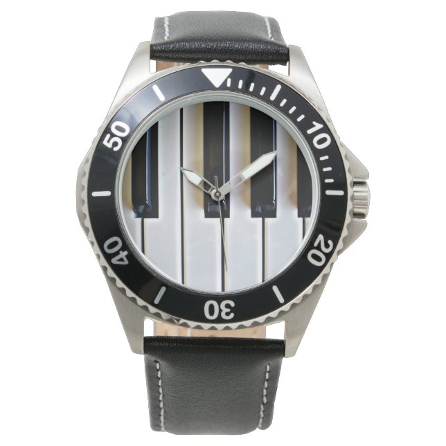 Tastatur - Schwarzweiß Armbanduhr (Vorderseite)