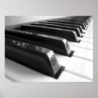Tastatur - Schwarzweiß Poster