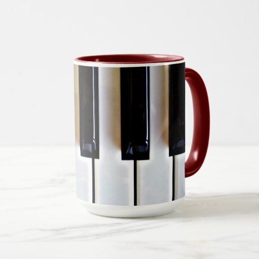 Tastatur - Schwarzweiß Tasse (VorderseiteRechts)