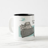 Tastatur-Tasse des Fernschreiber-Modell-28 Zweifarbige Tasse (Vorderseite Links)