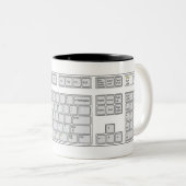 Tastatur-Tasse (sehen Sie Beschreibung) Zweifarbige Tasse (VorderseiteRechts)