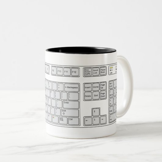 Tastatur-Tasse (sehen Sie Beschreibung) Zweifarbige Tasse (VorderseiteRechts)