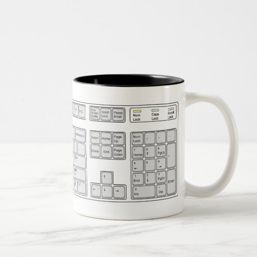 Tastatur-Tasse (sehen Sie Beschreibung) Zweifarbige Tasse (Rechts)