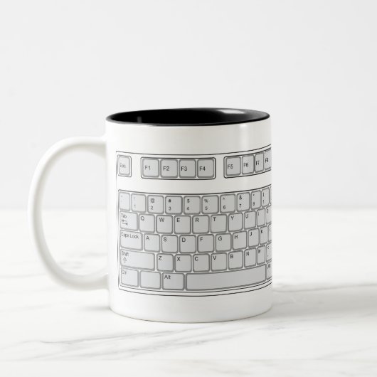 Tastatur-Tasse (sehen Sie Beschreibung) Zweifarbige Tasse (Links)