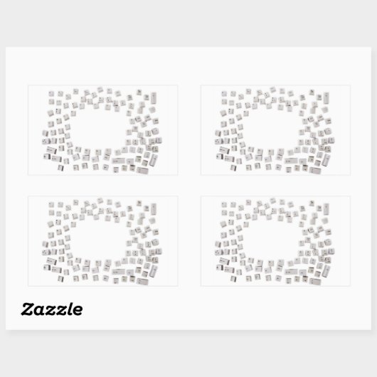 Tastatur-Tasten Rechteckiger Aufkleber (Blatt)