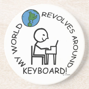 Tastatur - Weltumdrehungen Getränkeuntersetzer