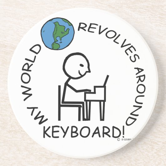 Tastatur - Weltumdrehungen Getränkeuntersetzer (Vorne)