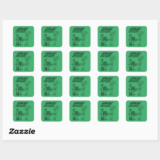 Tastatur Zombie Explode Square Sticker (Blatt)