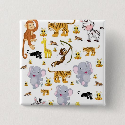 Taste "Affe Tiger Elephant Square" Button (Vorderseite)