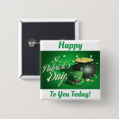 Taste am St. Patrick's Day Square Button (Vorne & Hinten)
