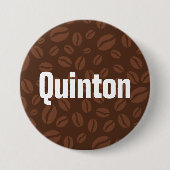 Taste "Coffee Beans Brown Name Tag" Button (Vorderseite)