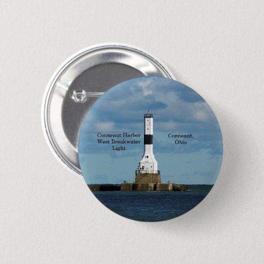 Taste "Conneaut Harbour West Breakwater Light" Button (Vorne & Hinten)