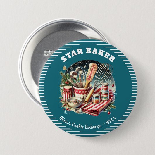 Taste für den Holiday Cookie Star Baker Prize Awar Button (Vorne & Hinten)