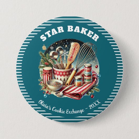 Taste für den Holiday Cookie Star Baker Prize Awar Button (Vorderseite)