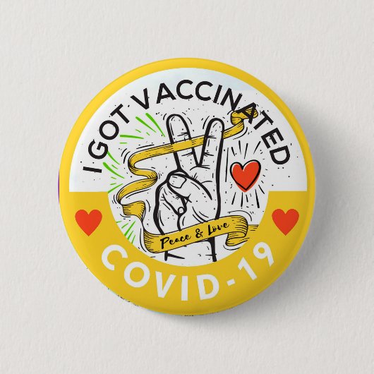 Taste für Frieden und Liebe Impfstoff Button (Vorderseite)