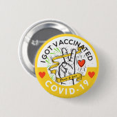 Taste für Frieden und Liebe Impfstoff Button (Vorne & Hinten)