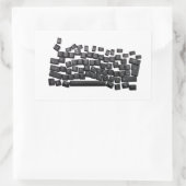 Taste für Schreibbuchstaben der Legasthenie Rechteckiger Aufkleber (Tasche)
