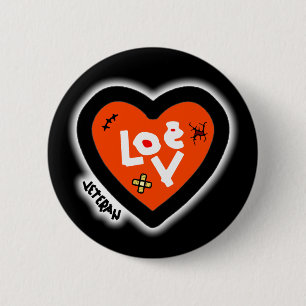 Taste für Veteranenherz (weiß Liebe) Button