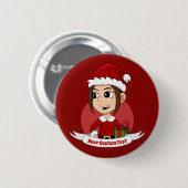 Taste für Weihnachtsmädchen-Cartoon Button (Vorne & Hinten)