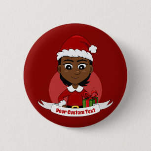 Taste für Weihnachtsmädchen-Cartoon Button