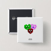 Taste Herz Fuzzies Square Button (Vorne & Hinten)