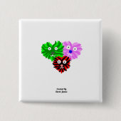 Taste Herz Fuzzies Square Button (Vorderseite)