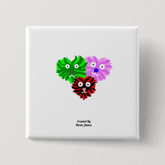 Taste Herz Fuzzies Square Button (Vorderseite)