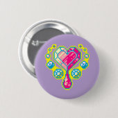 Taste "Herzgem Pixel Art" Button (Vorne & Hinten)