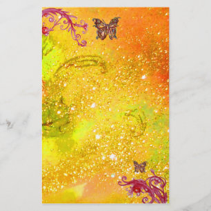 TASTE IN GLITZERN 2, gelb rot Briefpapier