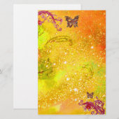 TASTE IN GLITZERN 2, gelb rot Briefpapier (Vorne/Hinten)