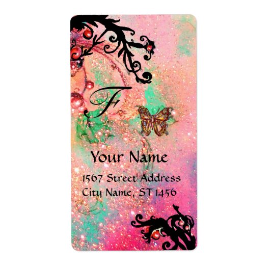 TASTE IN GLITZERN, rosa grüne schwarze Wirbel (Vorne)