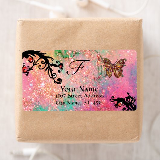 TASTE IN GLITZERN, rosa grüne schwarze Wirbel (Insitu)