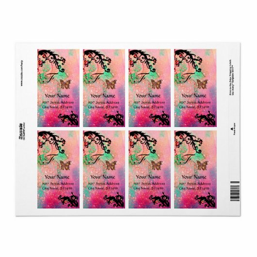 TASTE IN GLITZERN, rosa grüne schwarze Wirbel (Vorne)